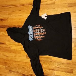 Flag and Anthem long sleeve shirt/hoodie. Thin shirt material with a hood. XXL